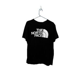 The North Face Big Logo White Crew Neck Black T shirt Size medium Mens Cotton